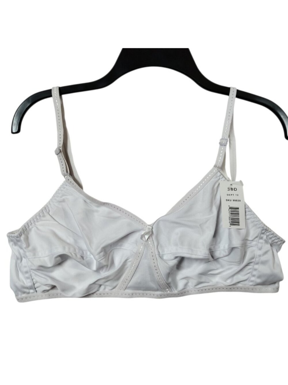 38D Expressions Wireless Bra Unlined Wireless Retro Solid White